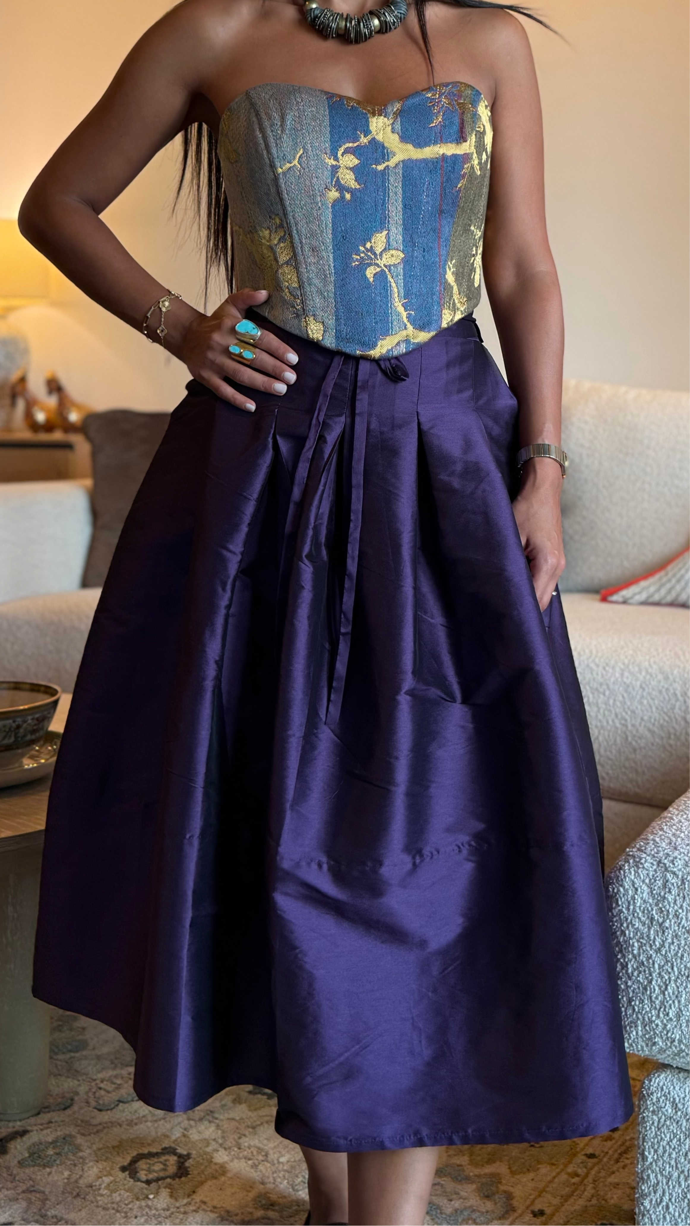 Violet Taffeta Skirt