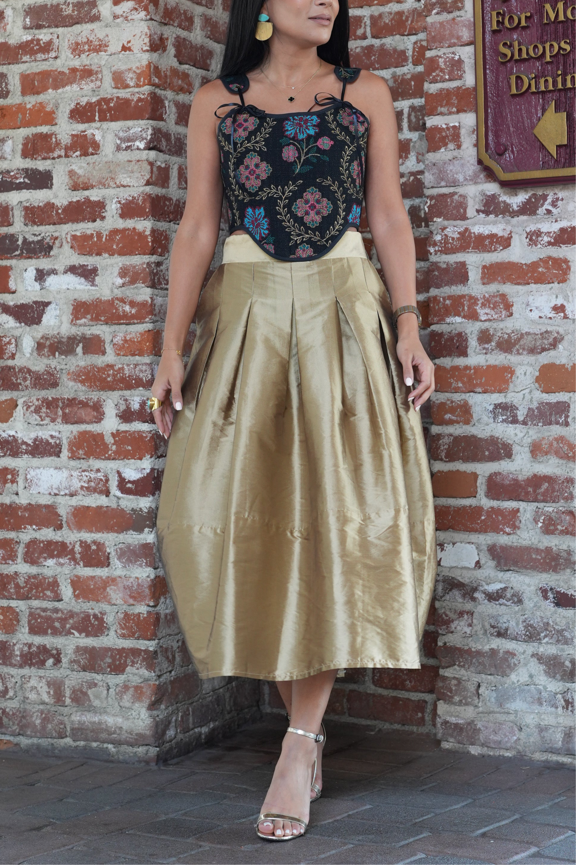 Gold Taffeta Skirt