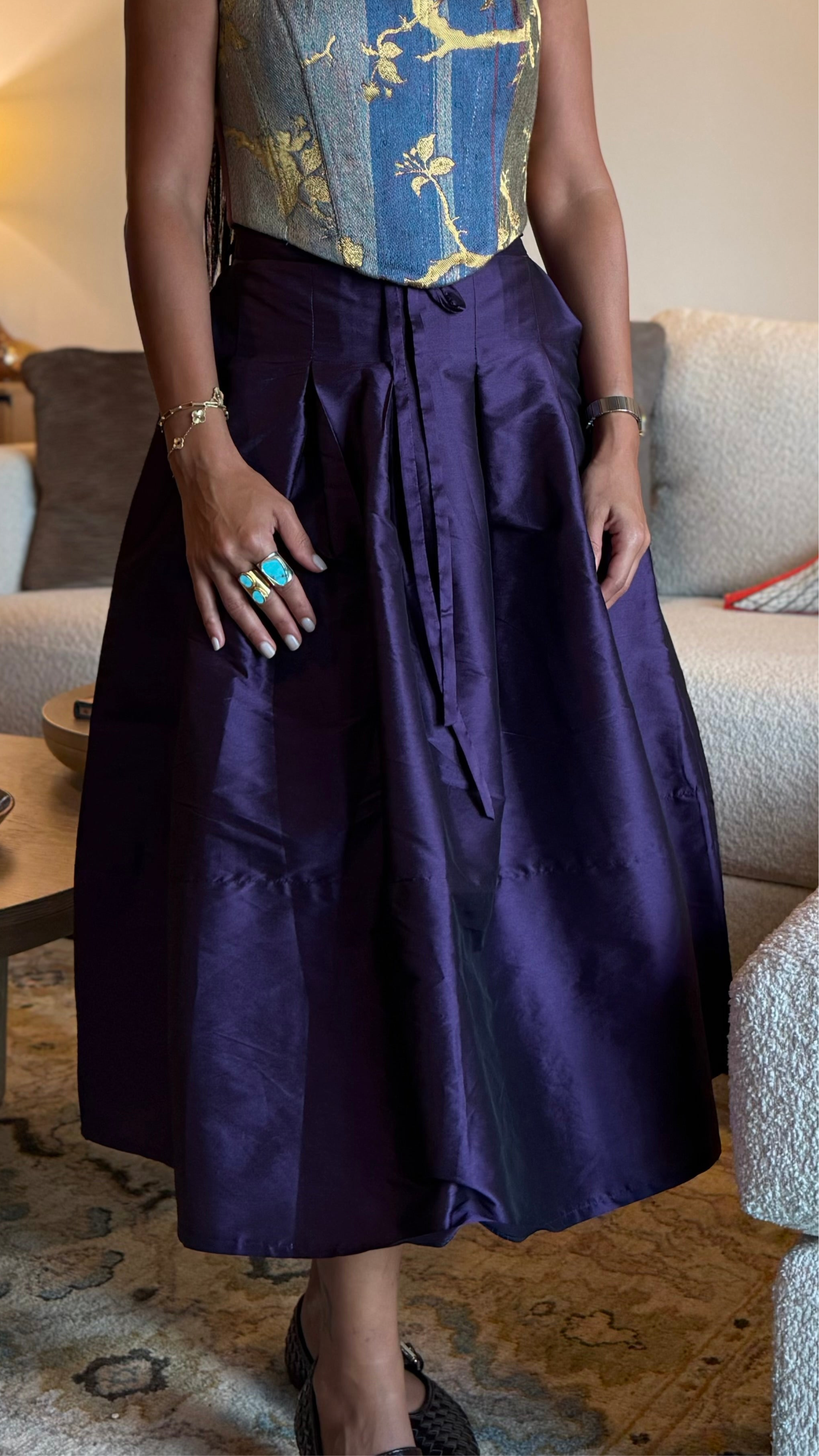 Violet Taffeta Skirt