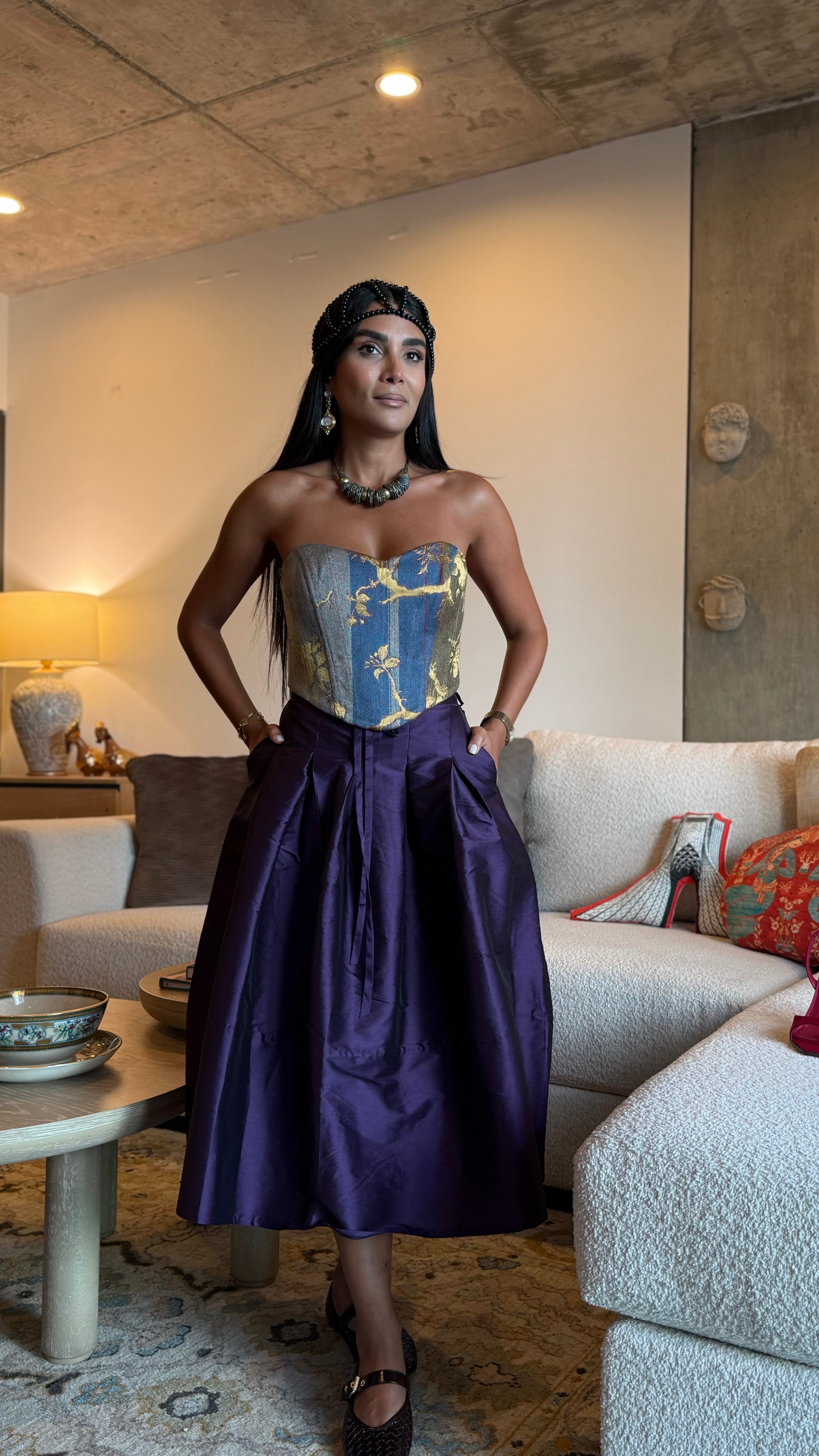 Violet Taffeta Skirt