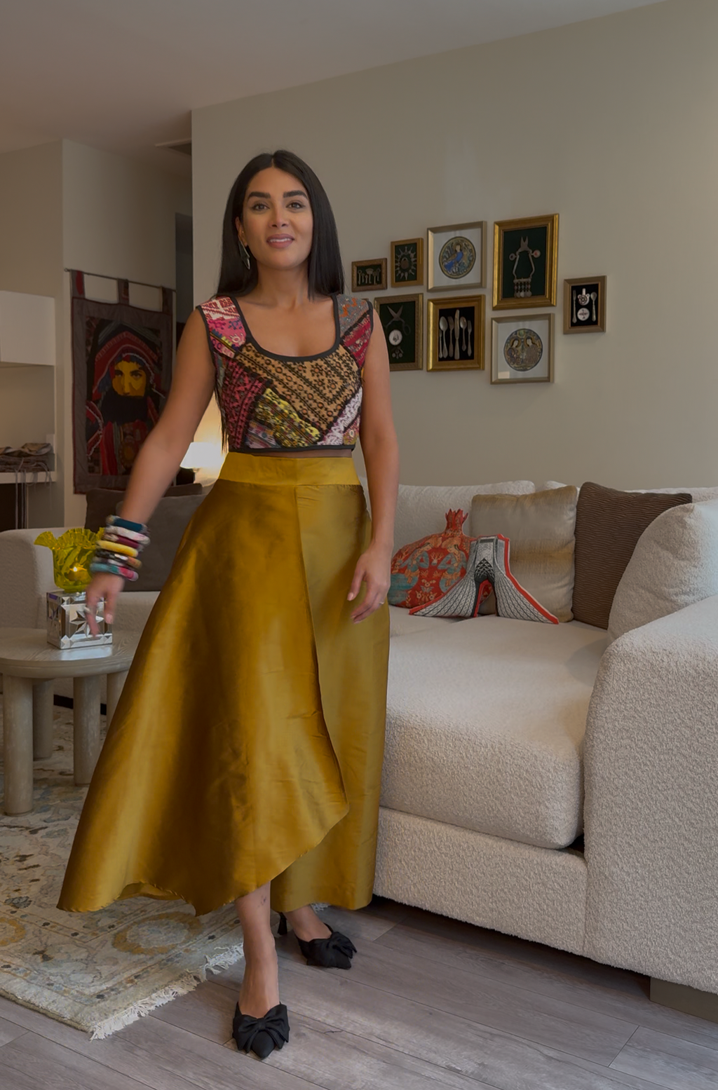 Taffeta Pant-Skirt (Gold)