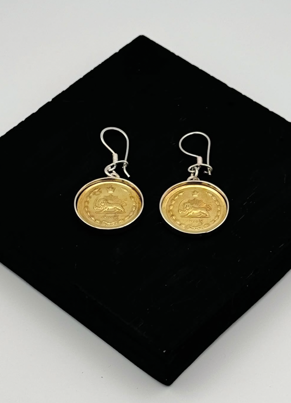 Gold Sekke Handmade Silver Earrings