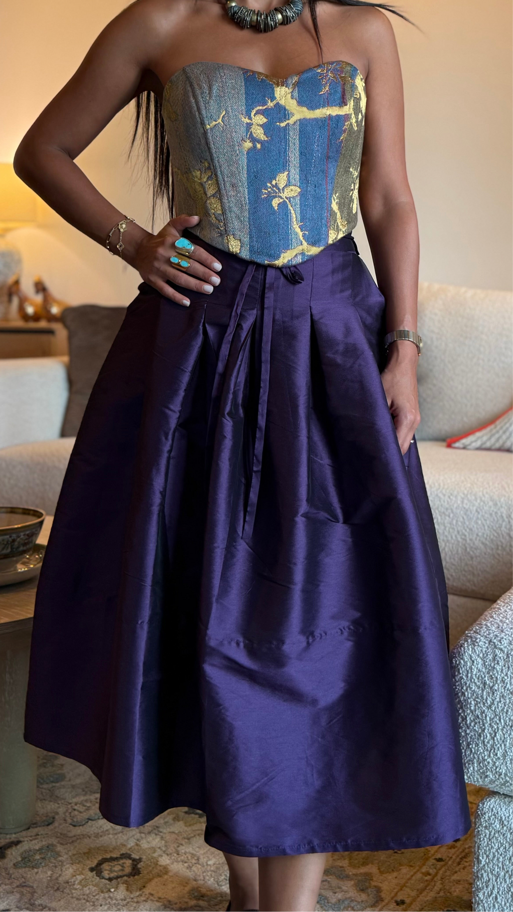 Violet Taffeta Skirt