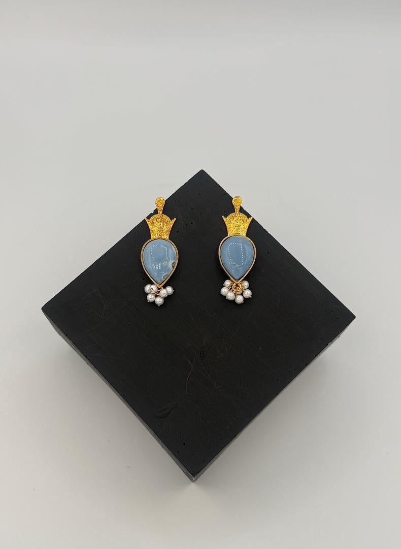 Taajabi Silver & Natural Stone Earrings