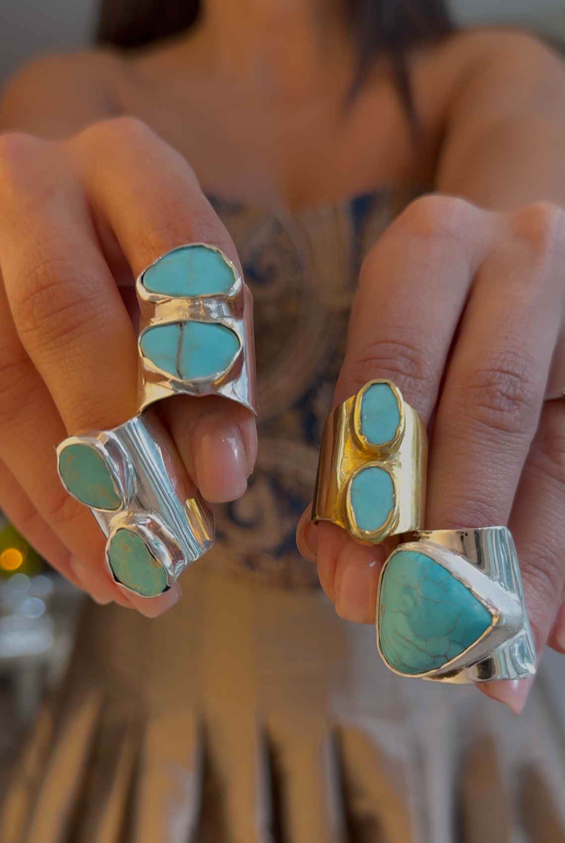 Minimalist Silver Ring Natural Stone