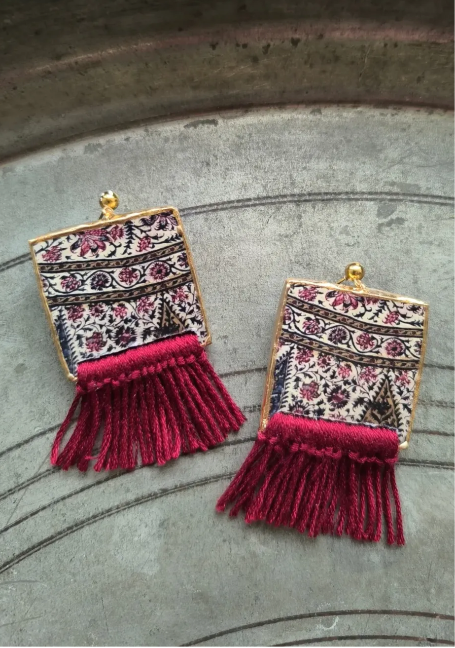 Handmade Ghalamkar Earrings