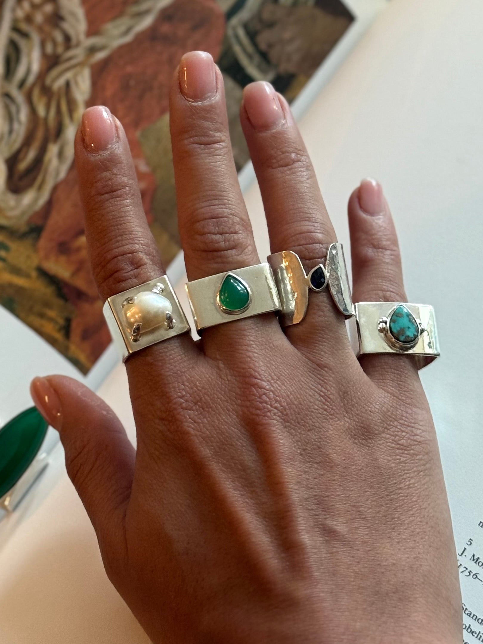 Pearl Minimalist Silver Ring #14