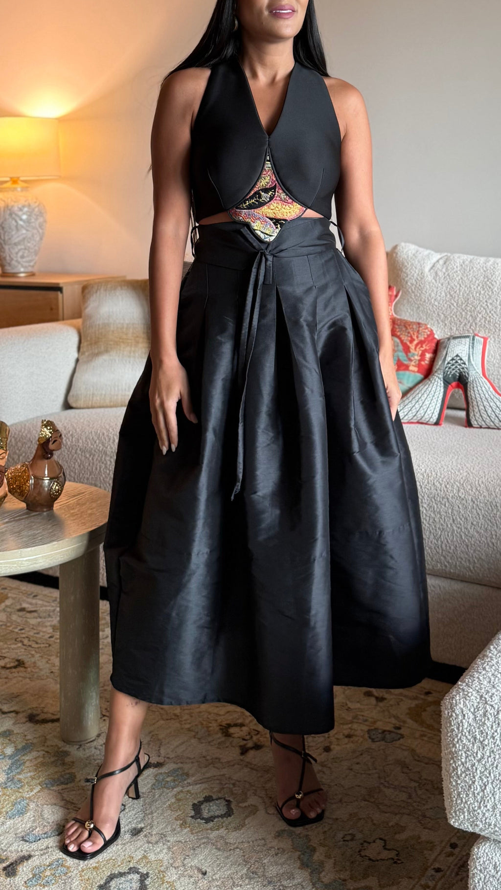 Dark Black Taffeta Skirt
