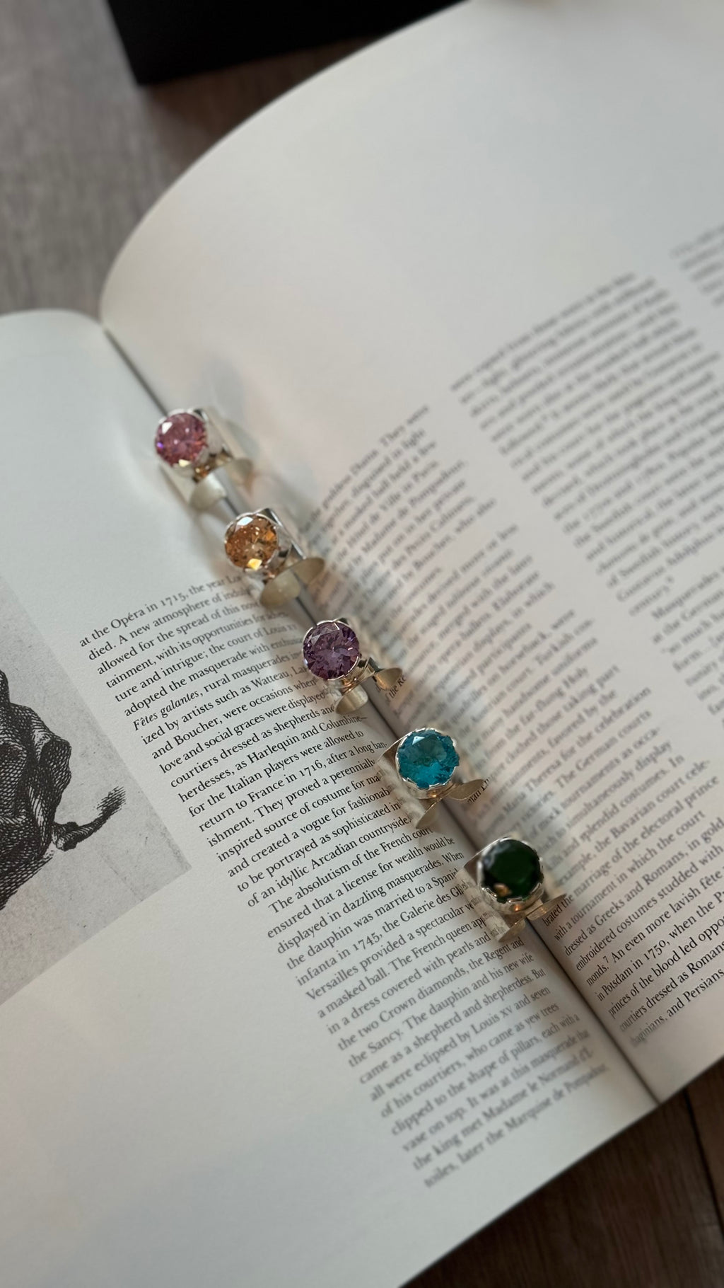 Minimalist Silver Ring Gold Stone