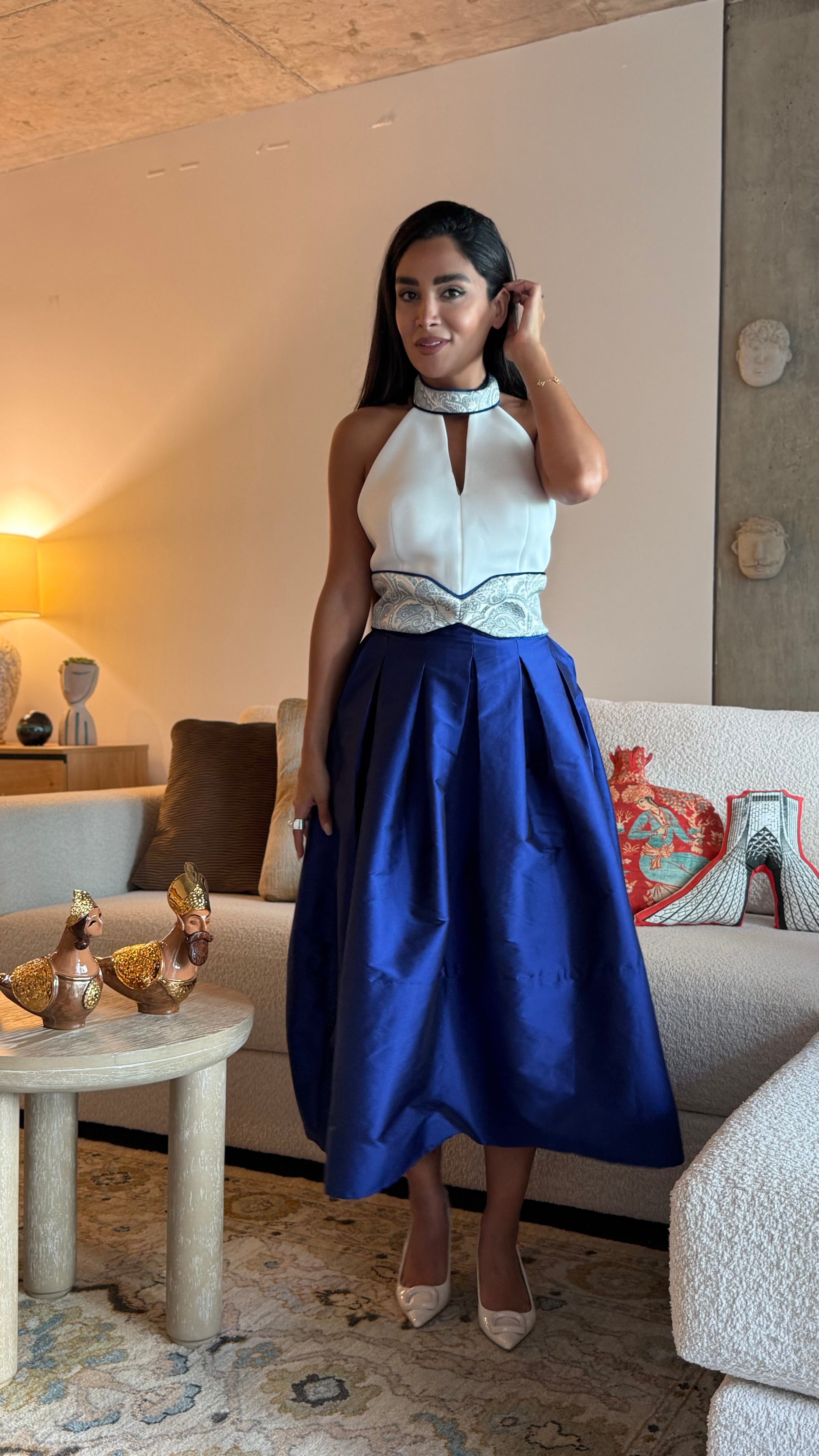 Blue Taffeta Skirt