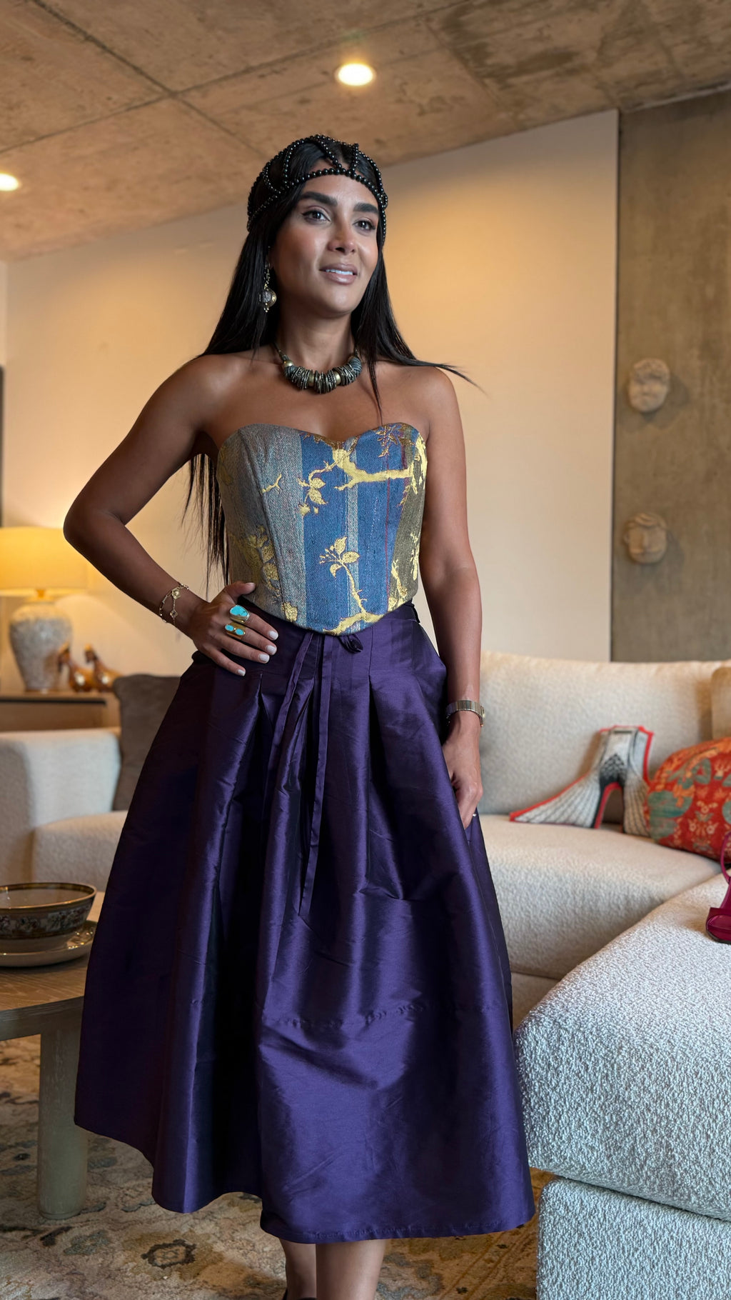 Violet Taffeta Skirt