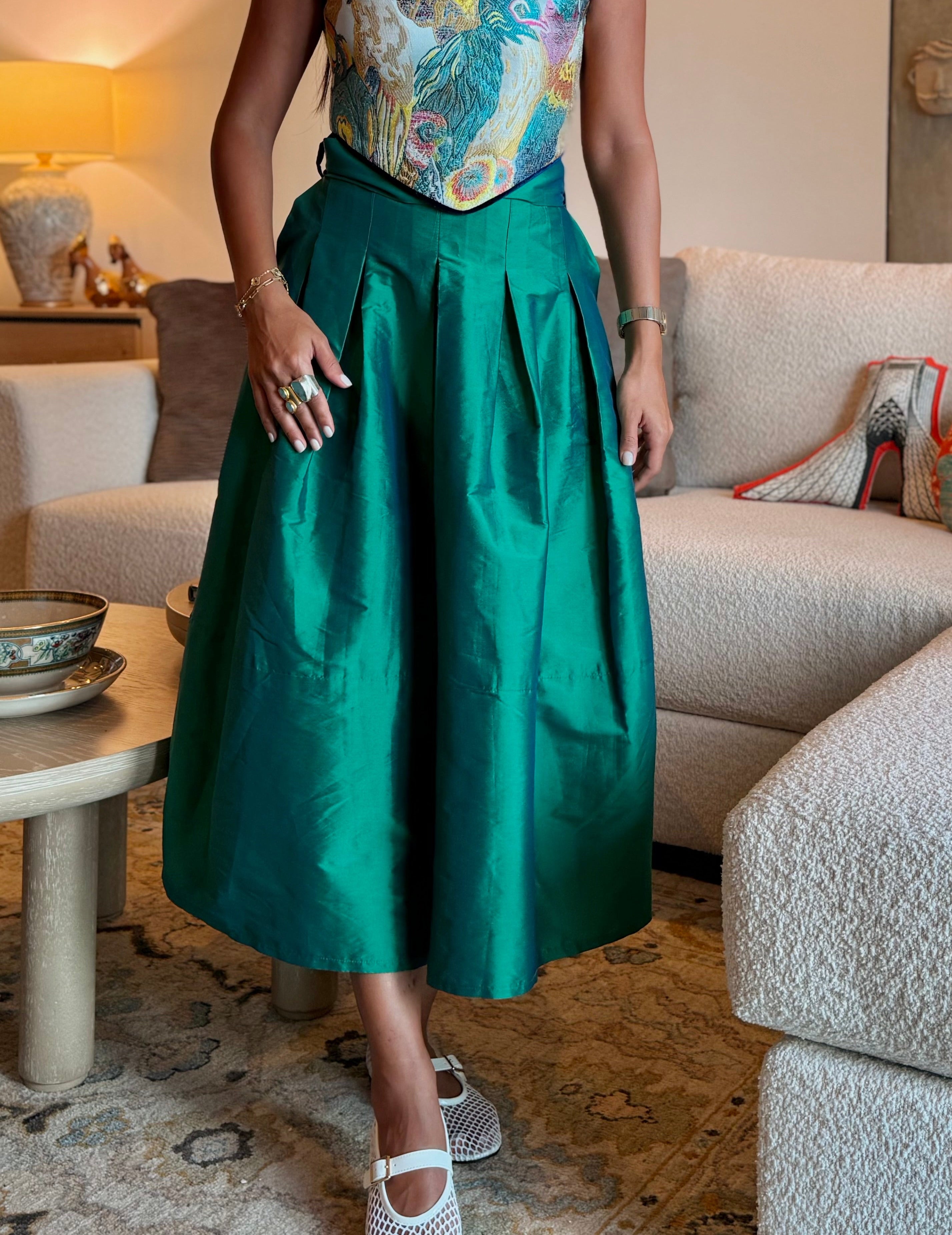 Green Taffeta Skirt