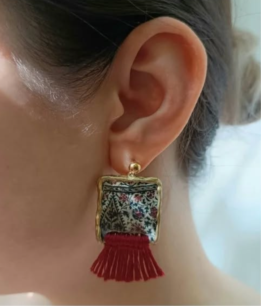 Handmade Ghalamkar Earrings
