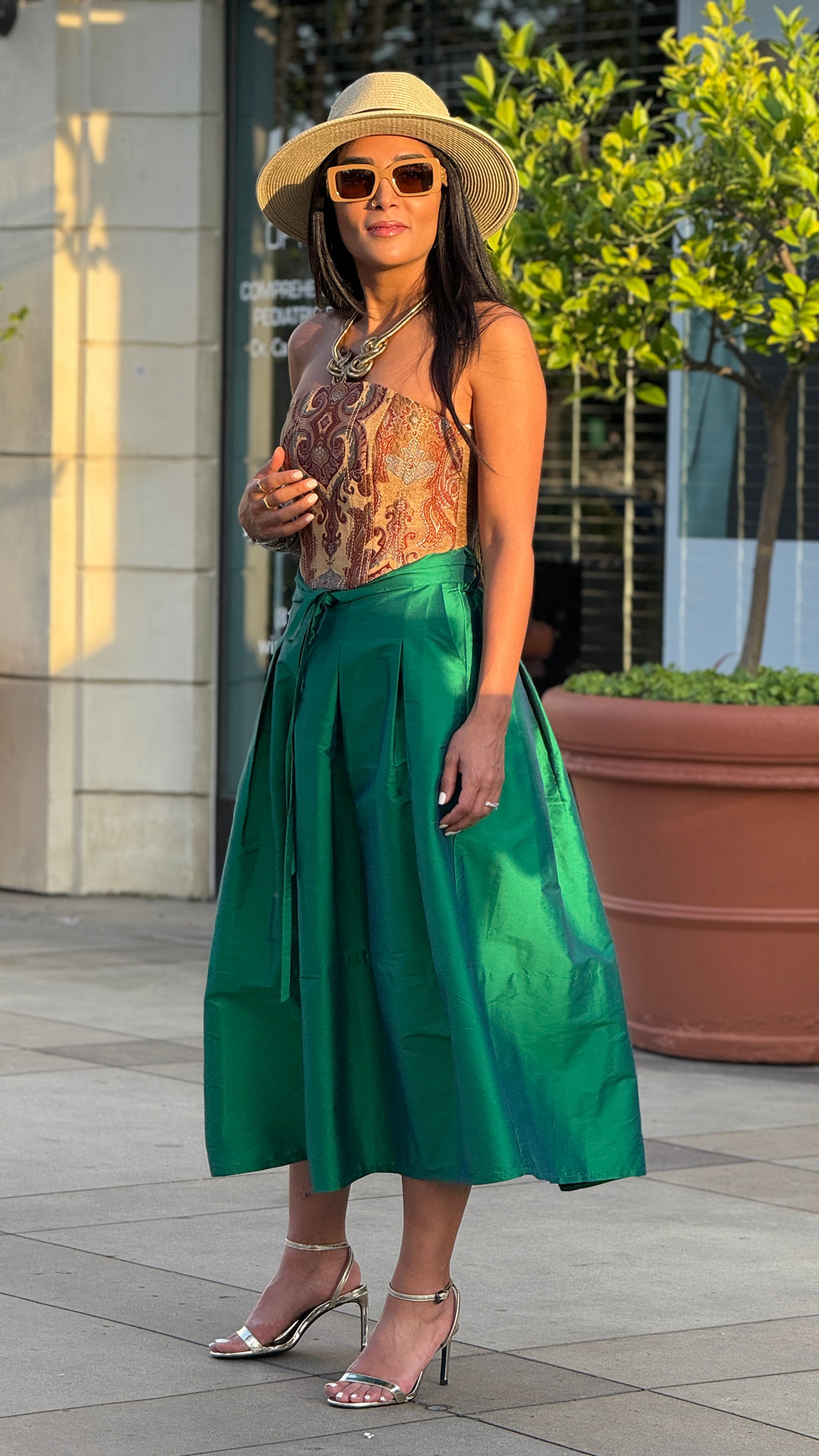 Green Taffeta Skirt
