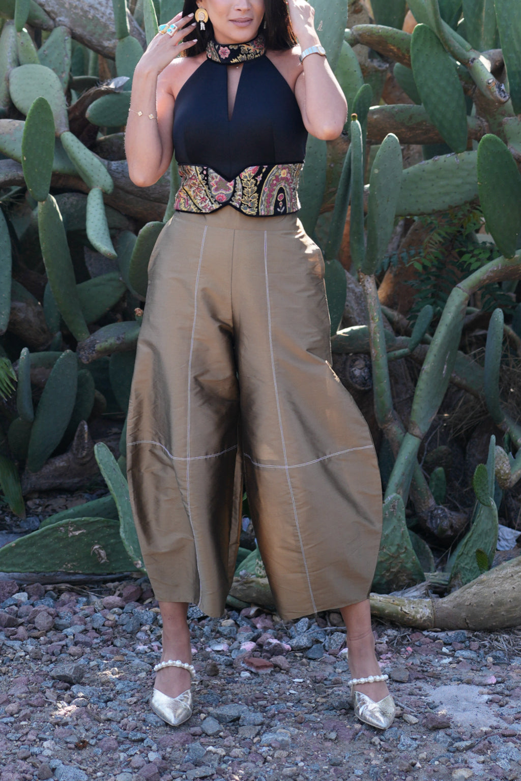 Gold Taffeta Pants