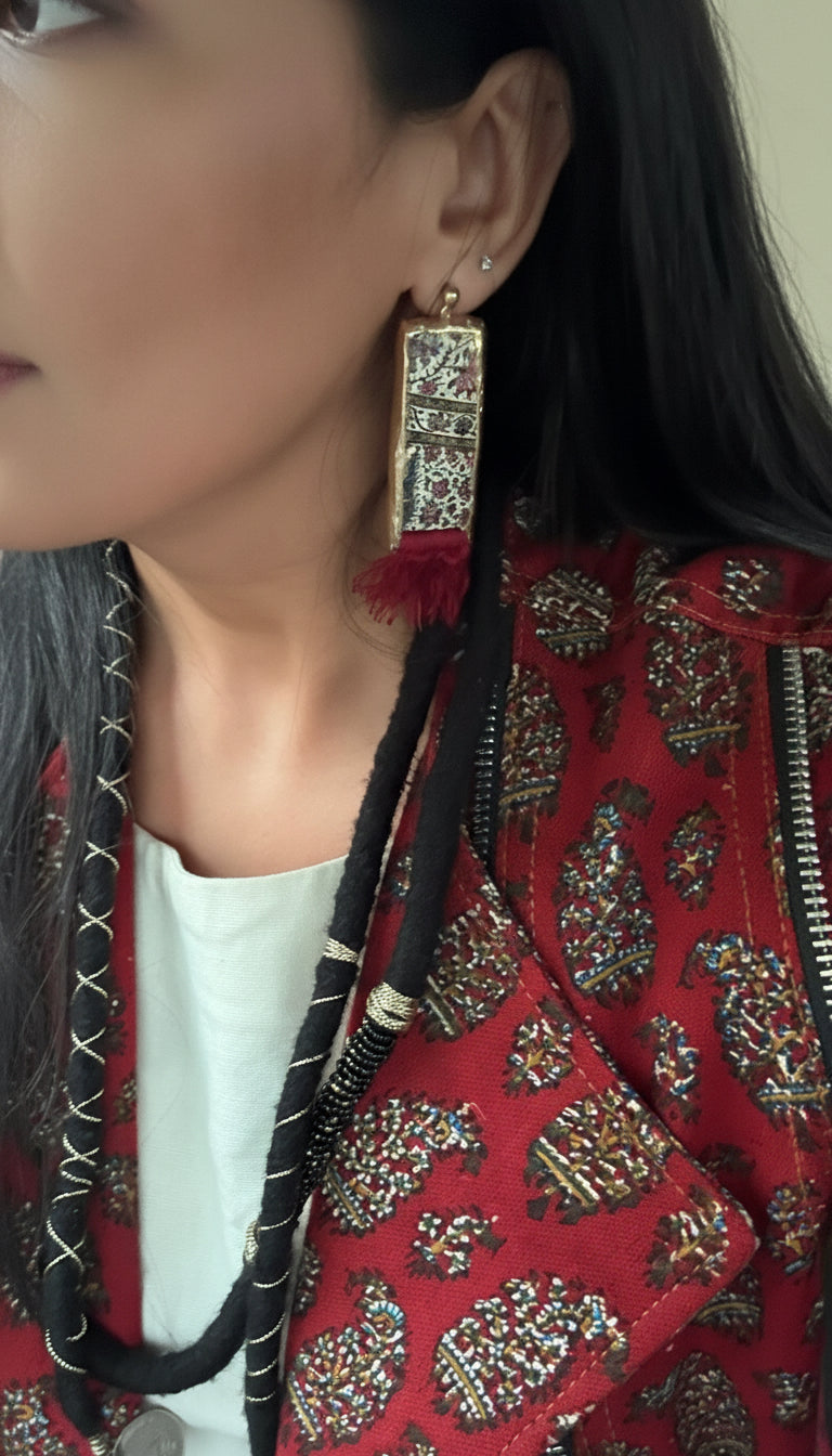 Handmade Ghalamkar Earrings