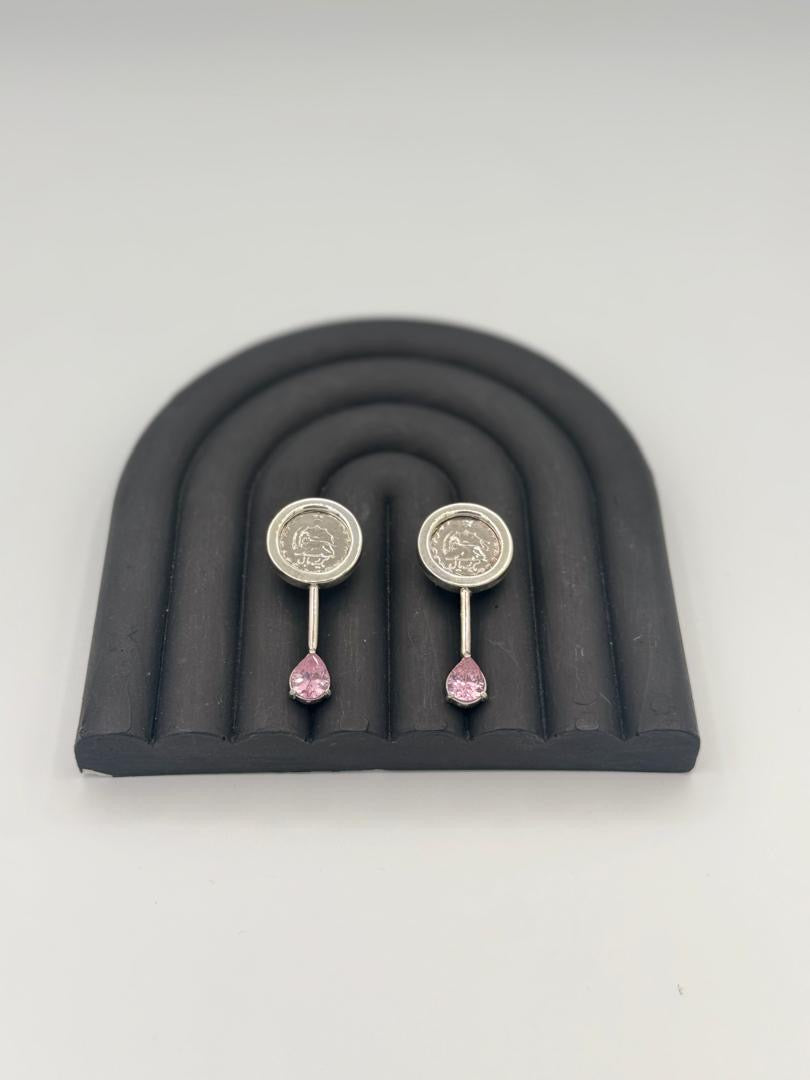 R Handmade Silver Earrings