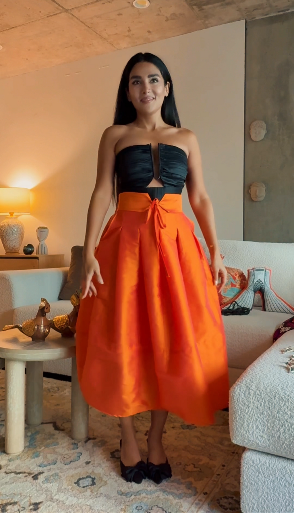 Orange Taffeta Skirt