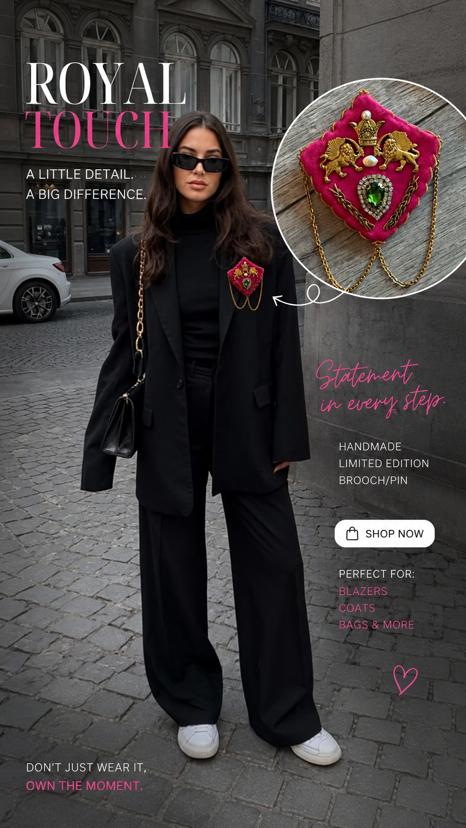 Handmade Velvet Brooch