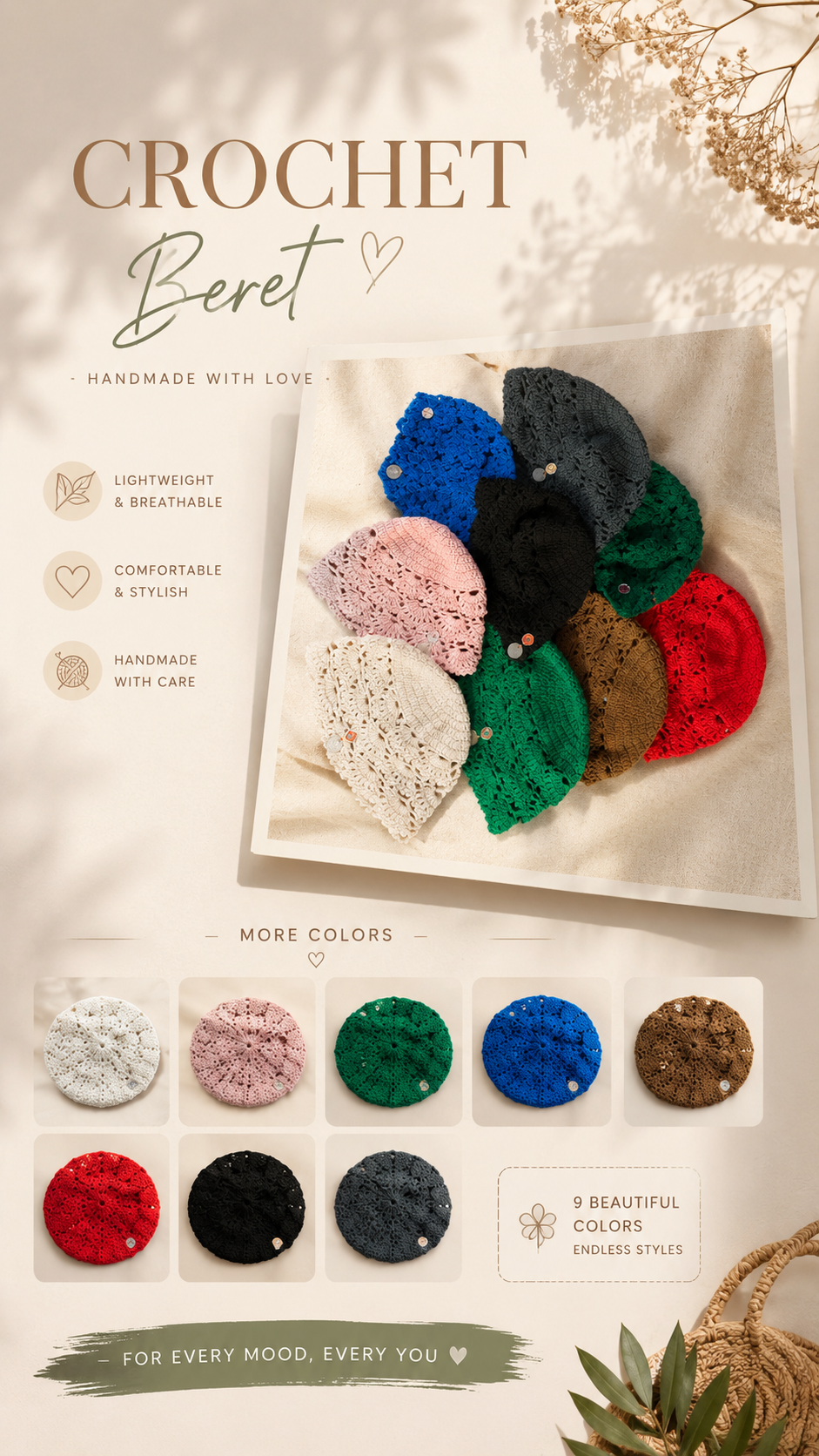 Handmade Crochet Skullcap