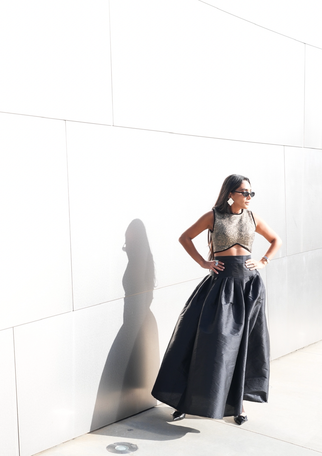 Royal Black Taffeta Skirt