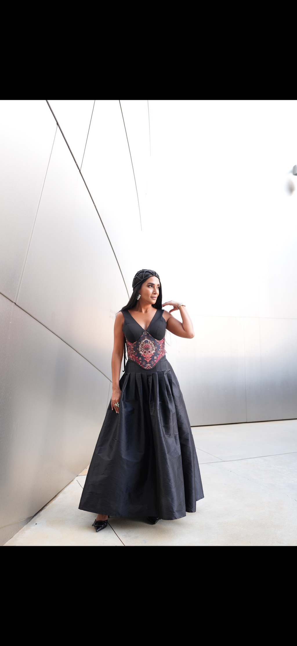 Royal Black Taffeta Skirt