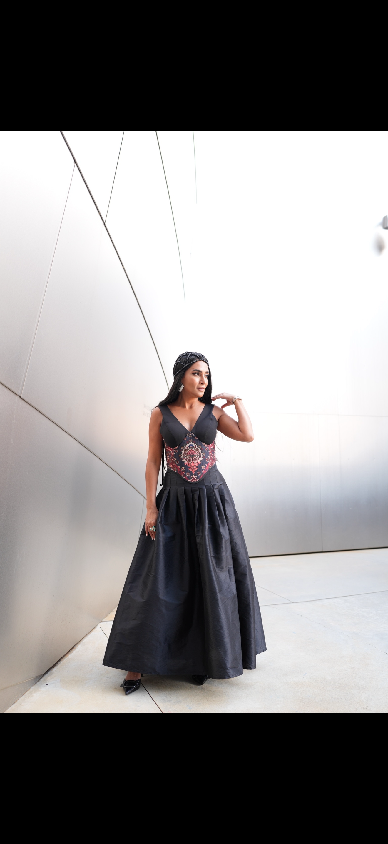 Royal Black Taffeta Skirt