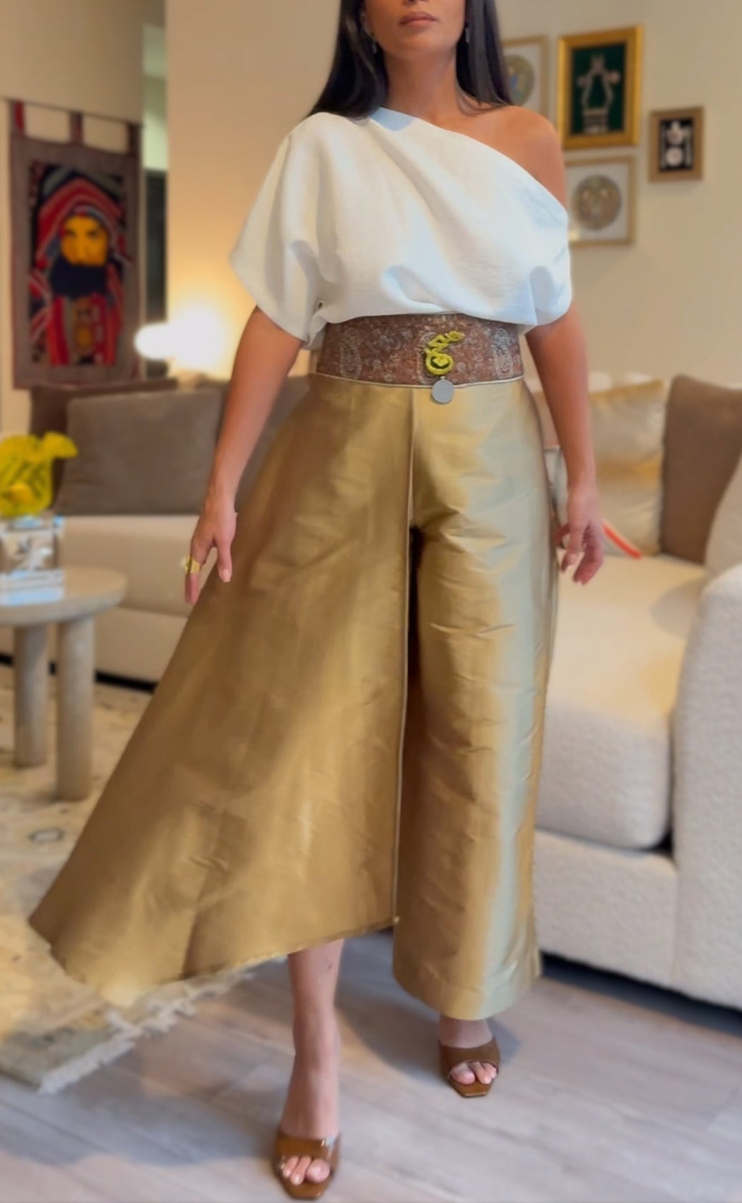 Taffeta Pant-Skirt (Gold)