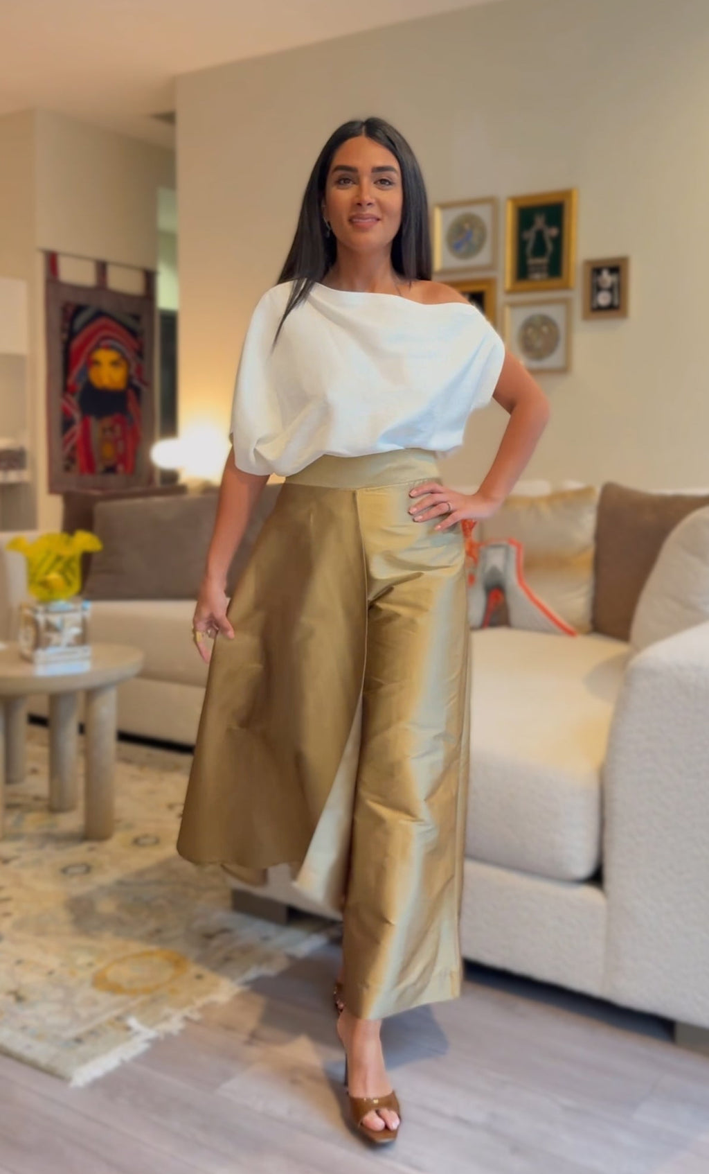 Taffeta Pant-Skirt (Gold)