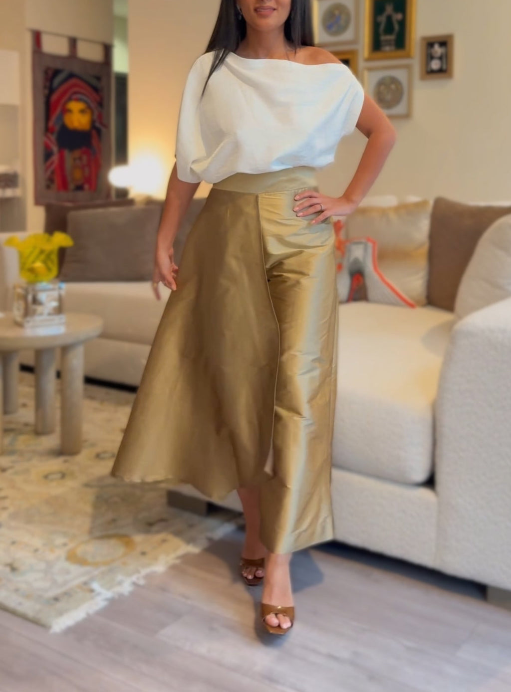 Taffeta Pant-Skirt (Gold)