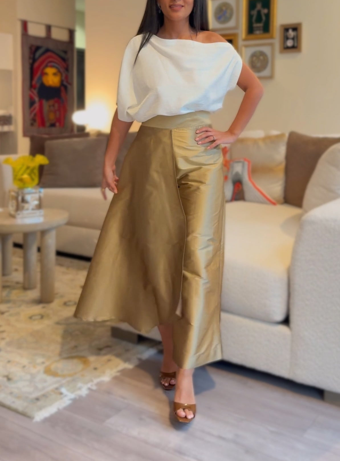 Taffeta Pant-Skirt (Gold)